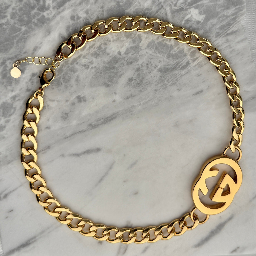 Statement Gold Logo Choker