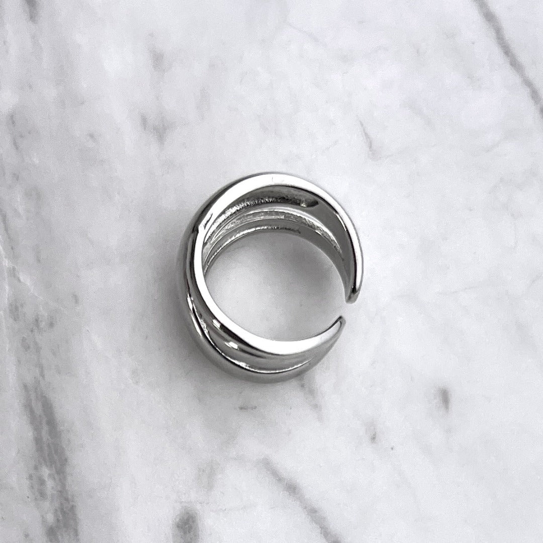 Silver Criss-Cross Statement Ring