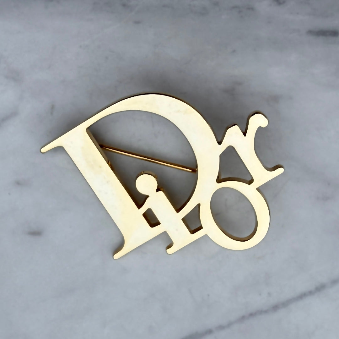 Gold Logo Brooch