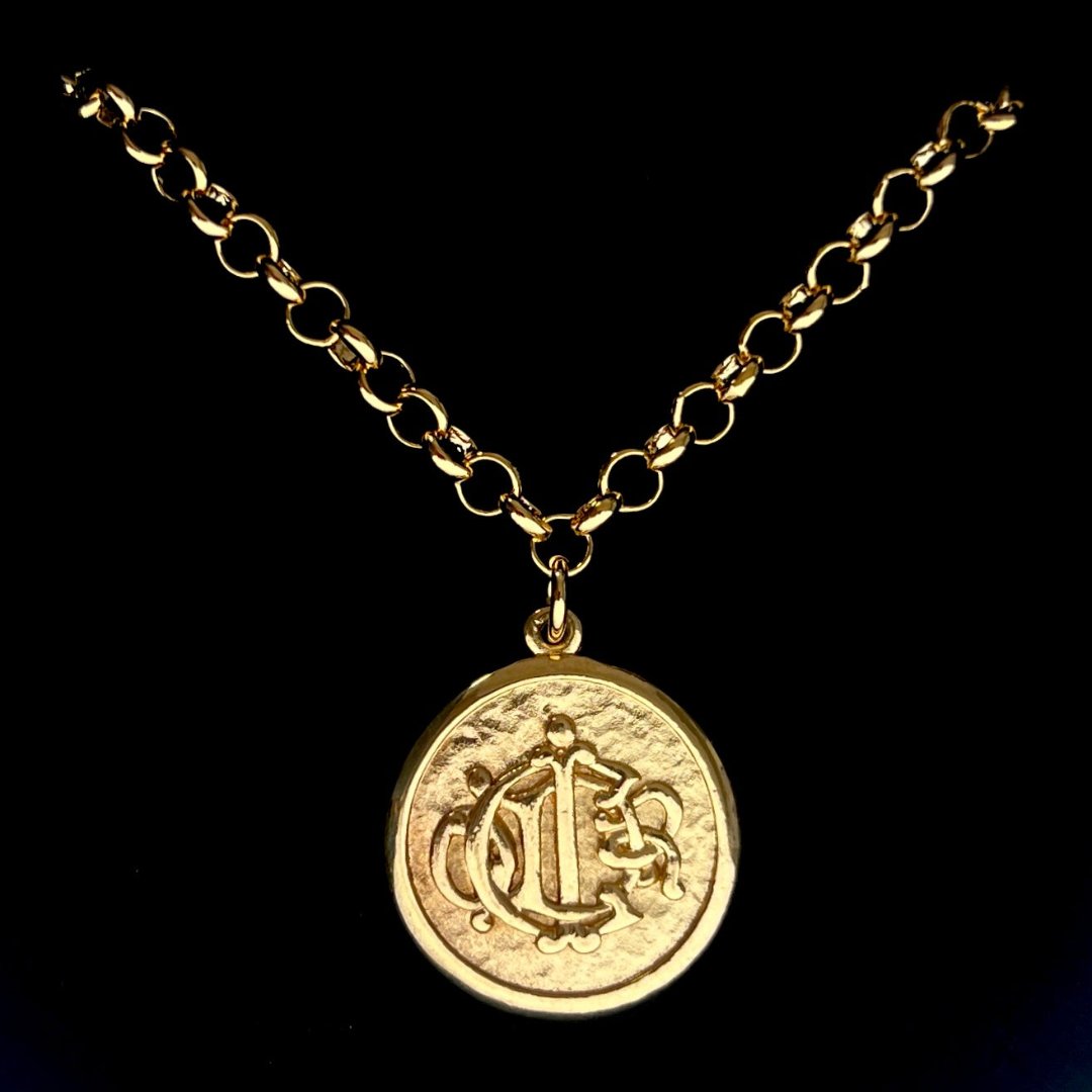 Gold Round Medallion Necklace