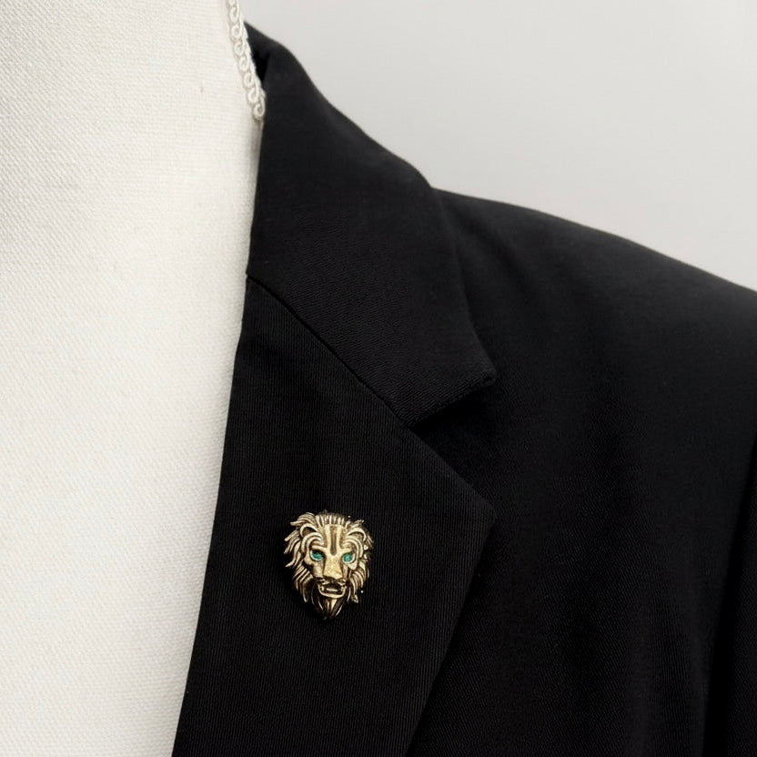 Gold Lion Brooch
