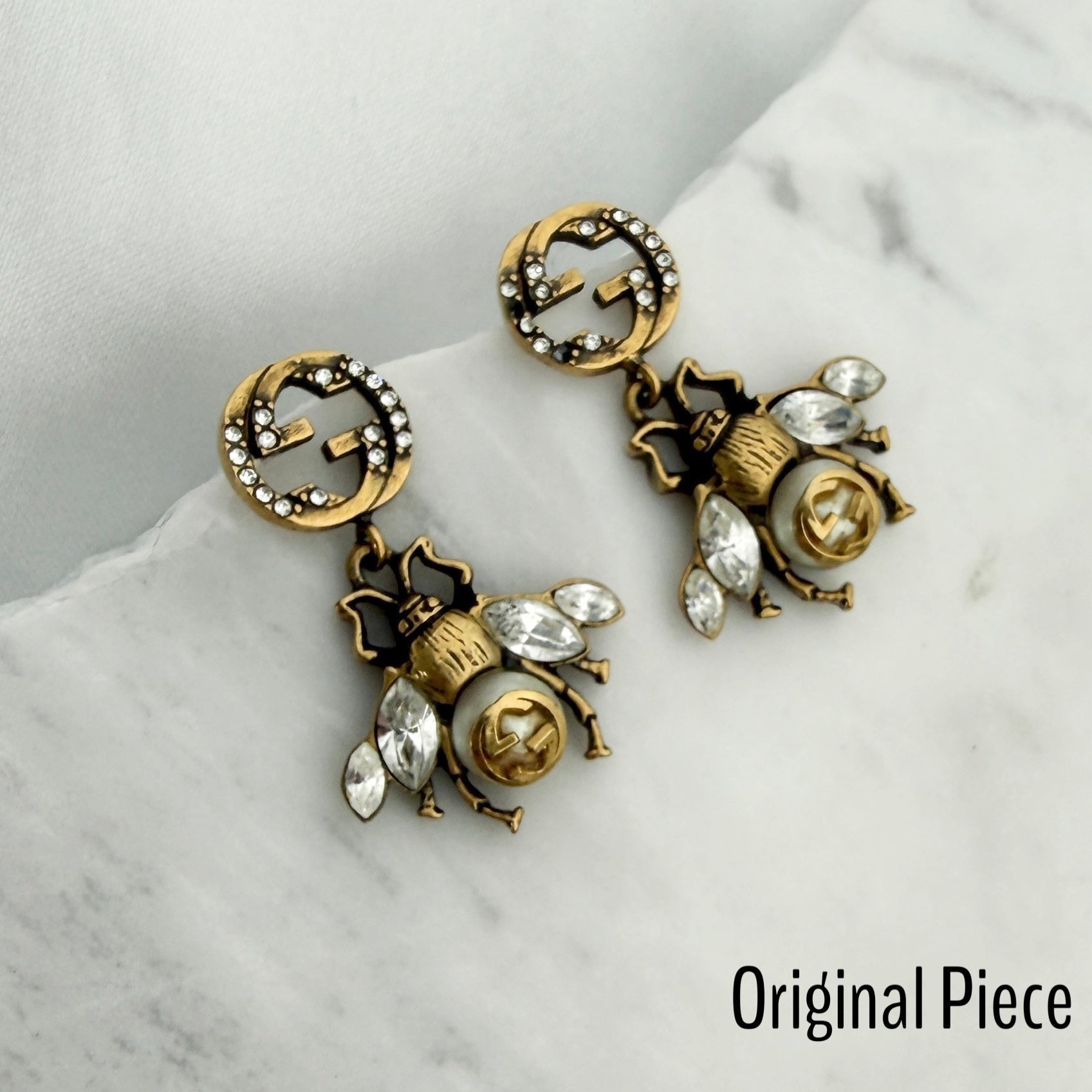 Gold Rhinestone Logo Necklace