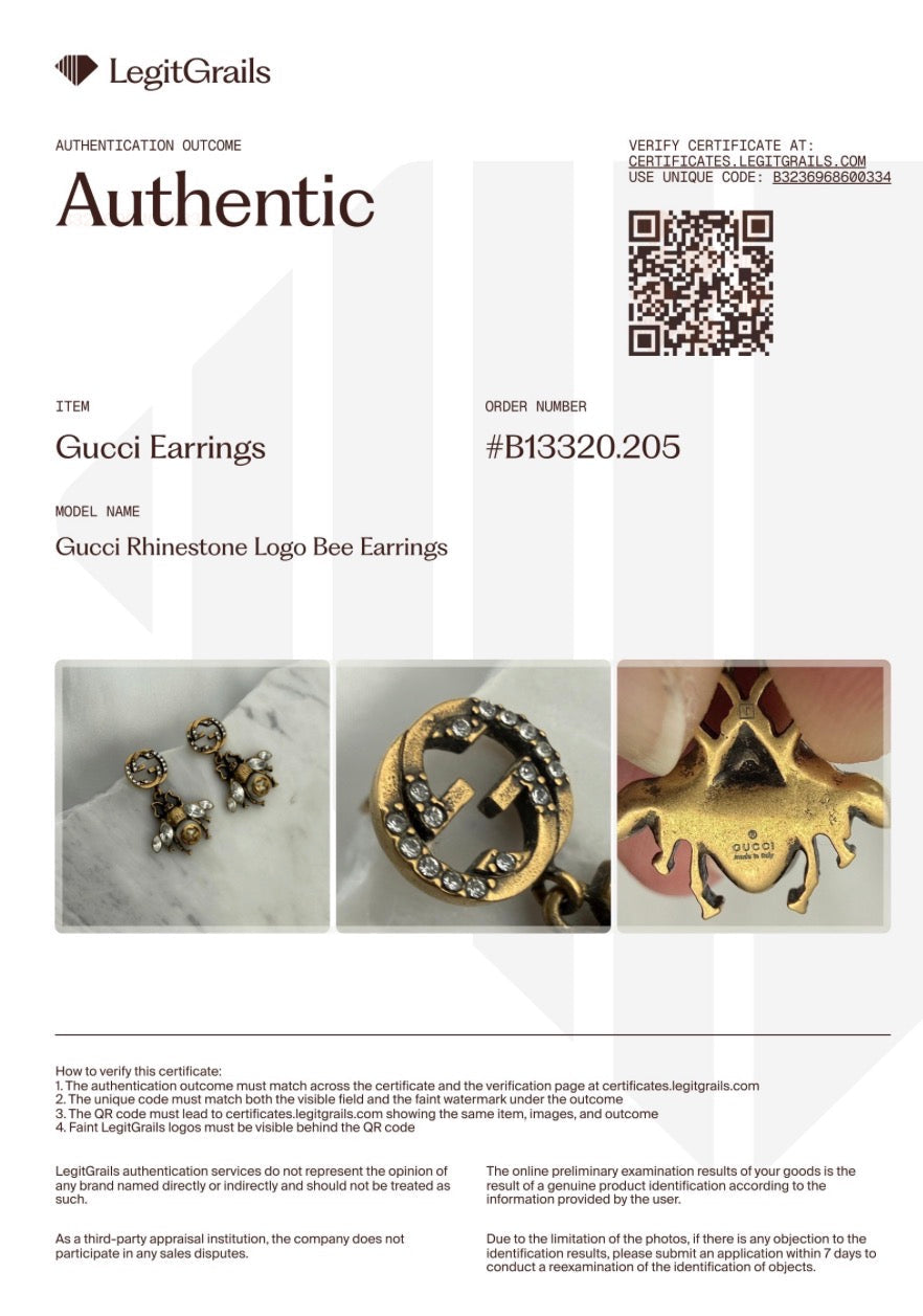 Gold Rhinestone Logo Necklace