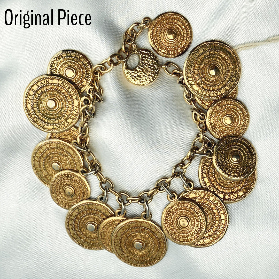 Gold Stamped Medallion Bracelet