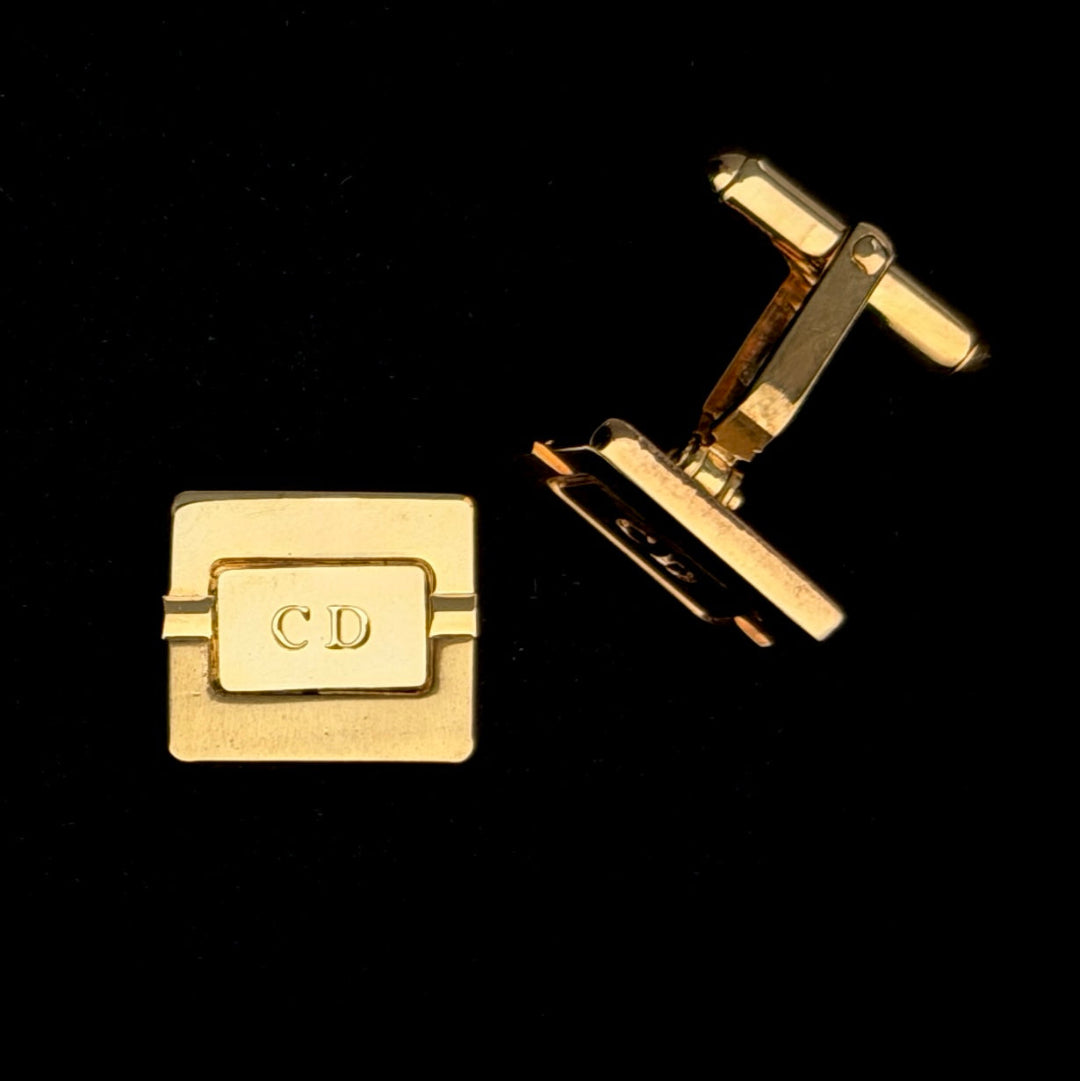 Square Gold Logo Cufflinks