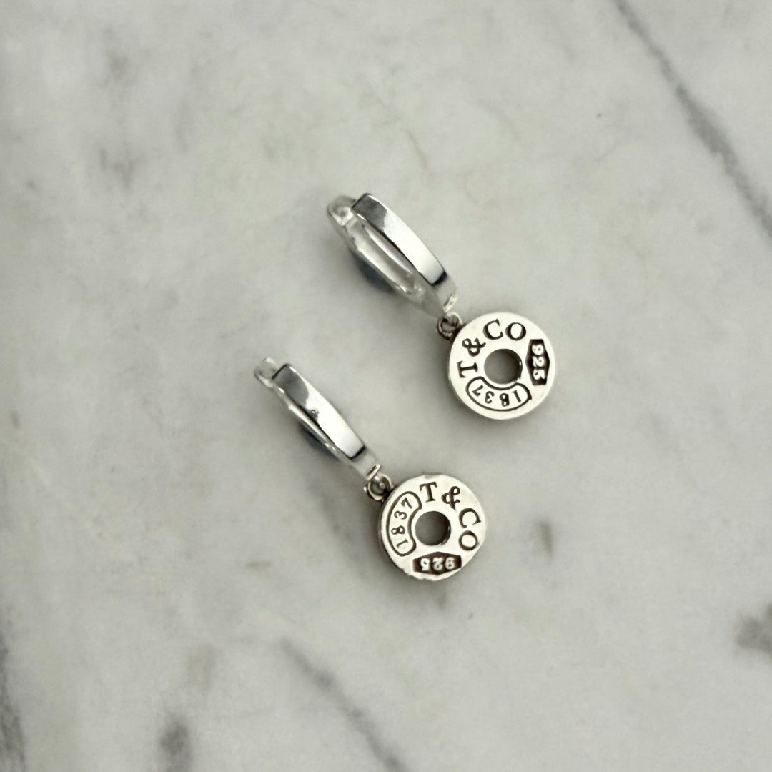 Mini Sterling Silver Donut Charm Earrings