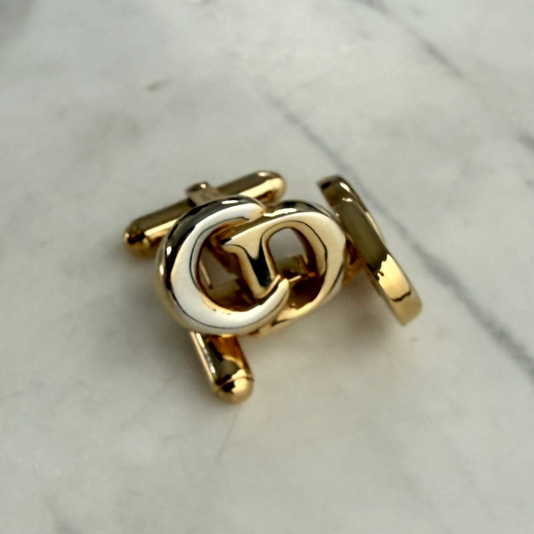 2 Tone Gold Logo Cufflinks