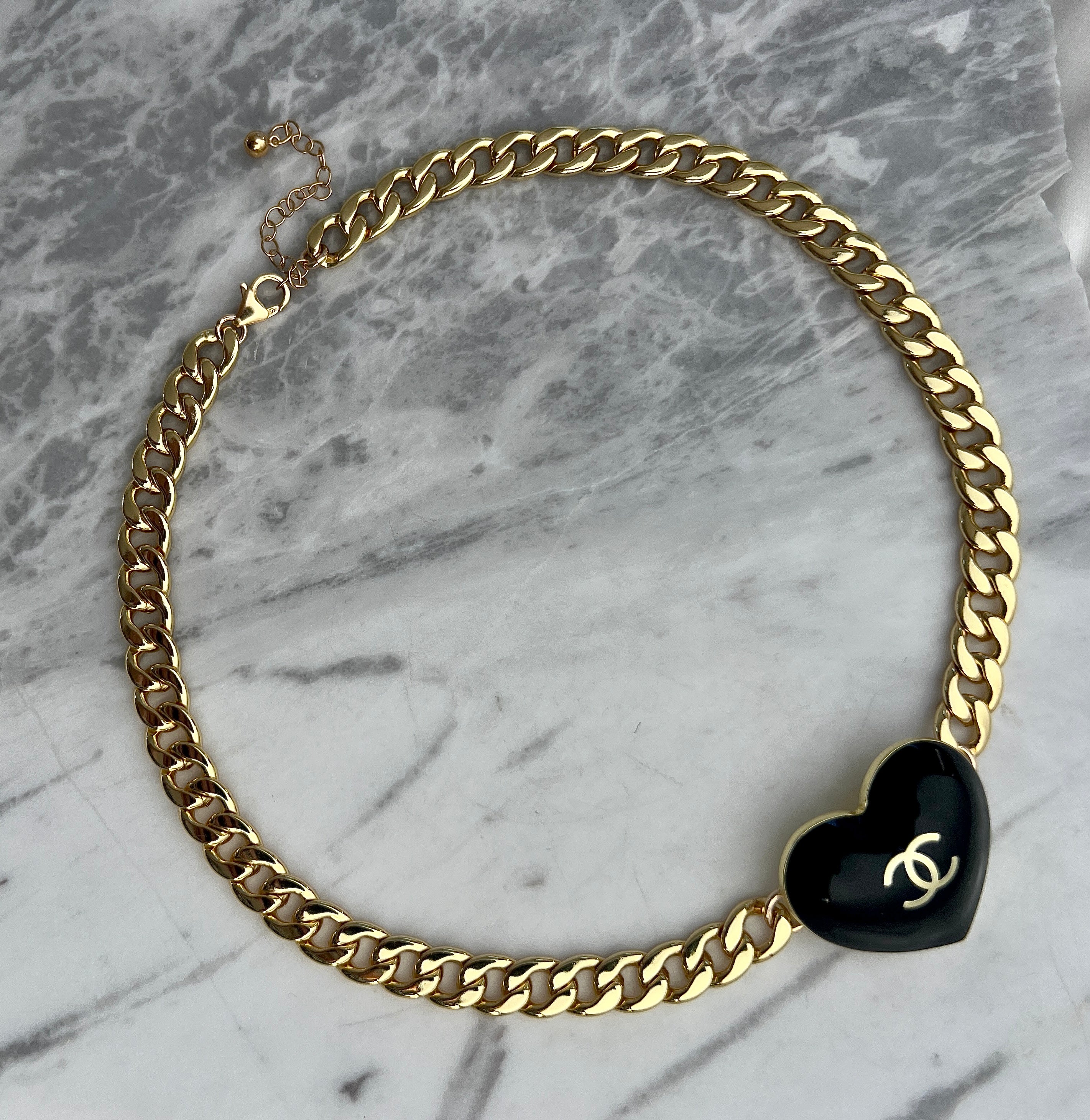 Large Black Heart Choker