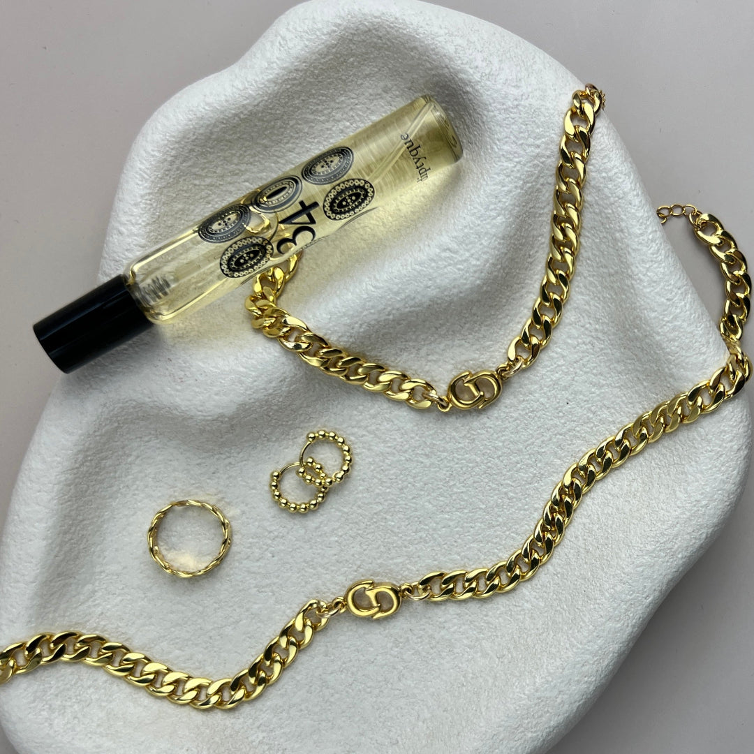Gold Logo Cuban Bracelet