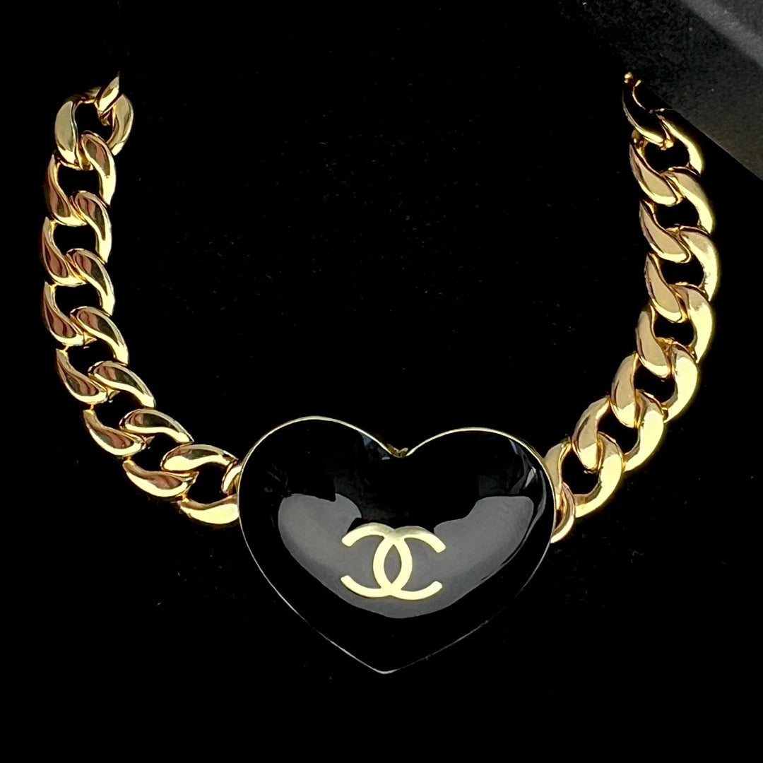 Large Black Heart Choker