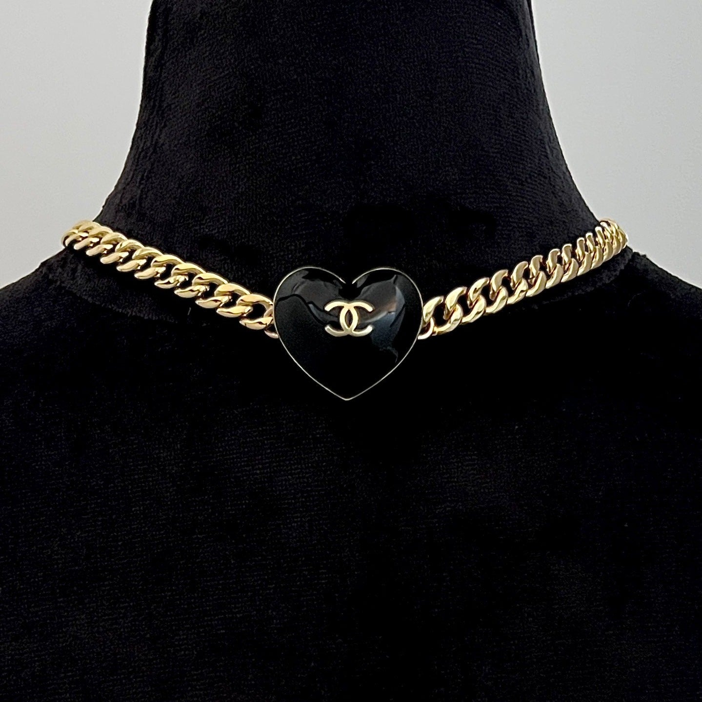 Large Black Heart Choker