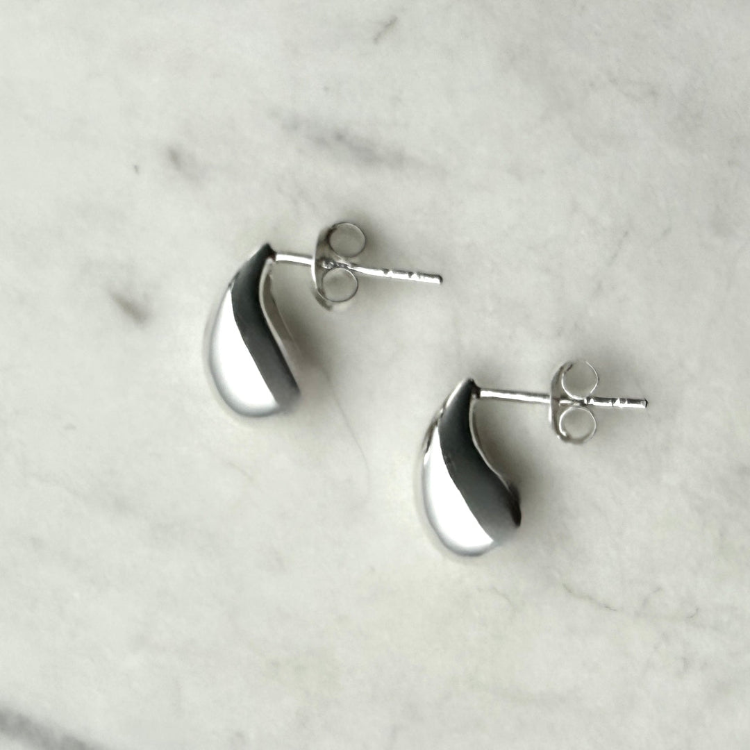 Sterling Silver Tear Drop Stud Earrings