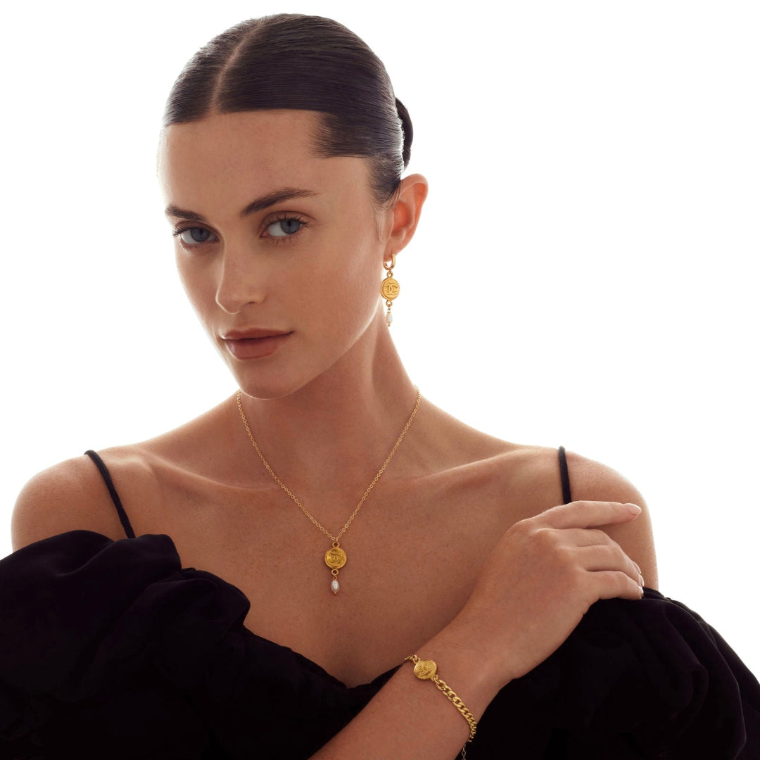 Gold Medallion Cuban Bracelet