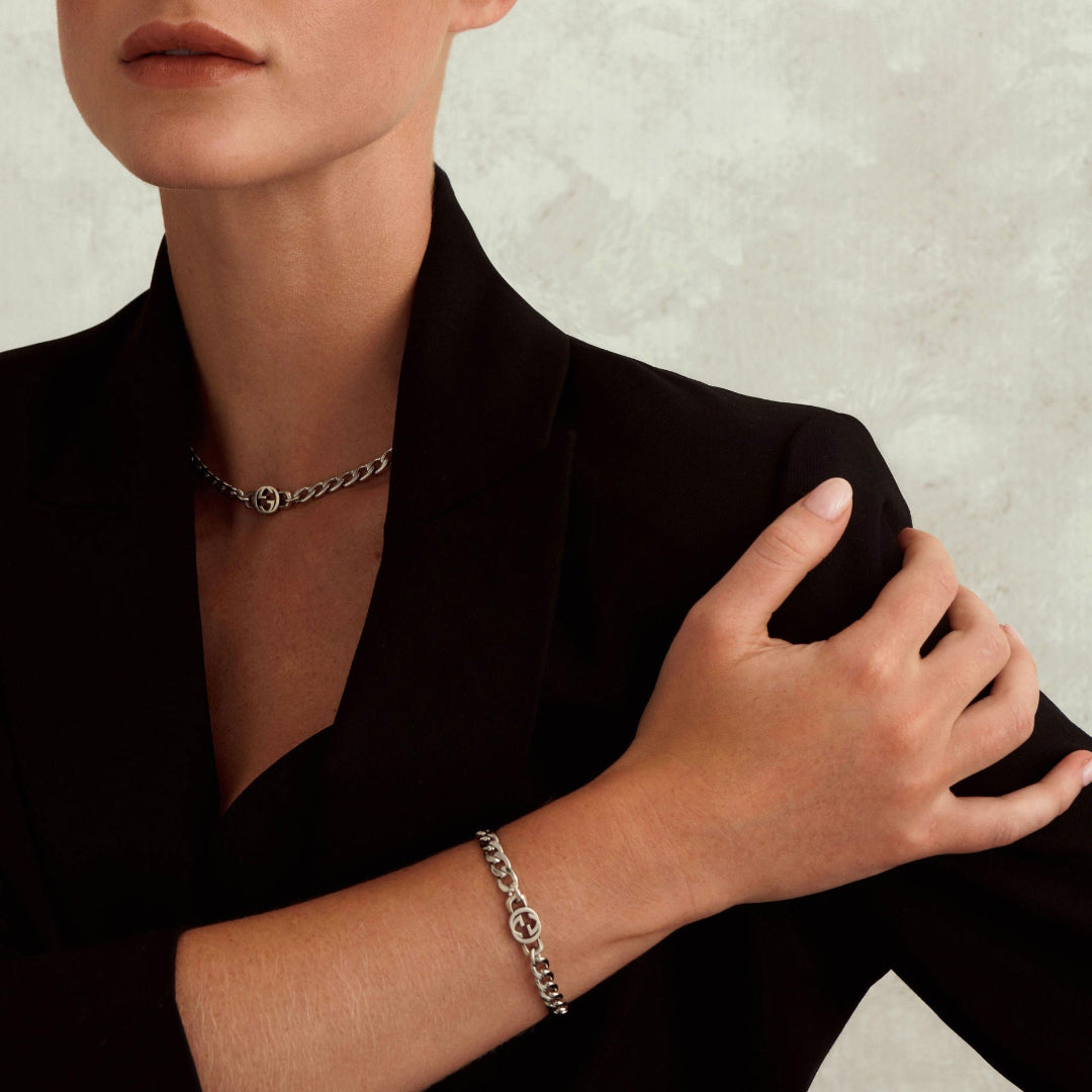 Small Sterling Silver Logo Bracelet