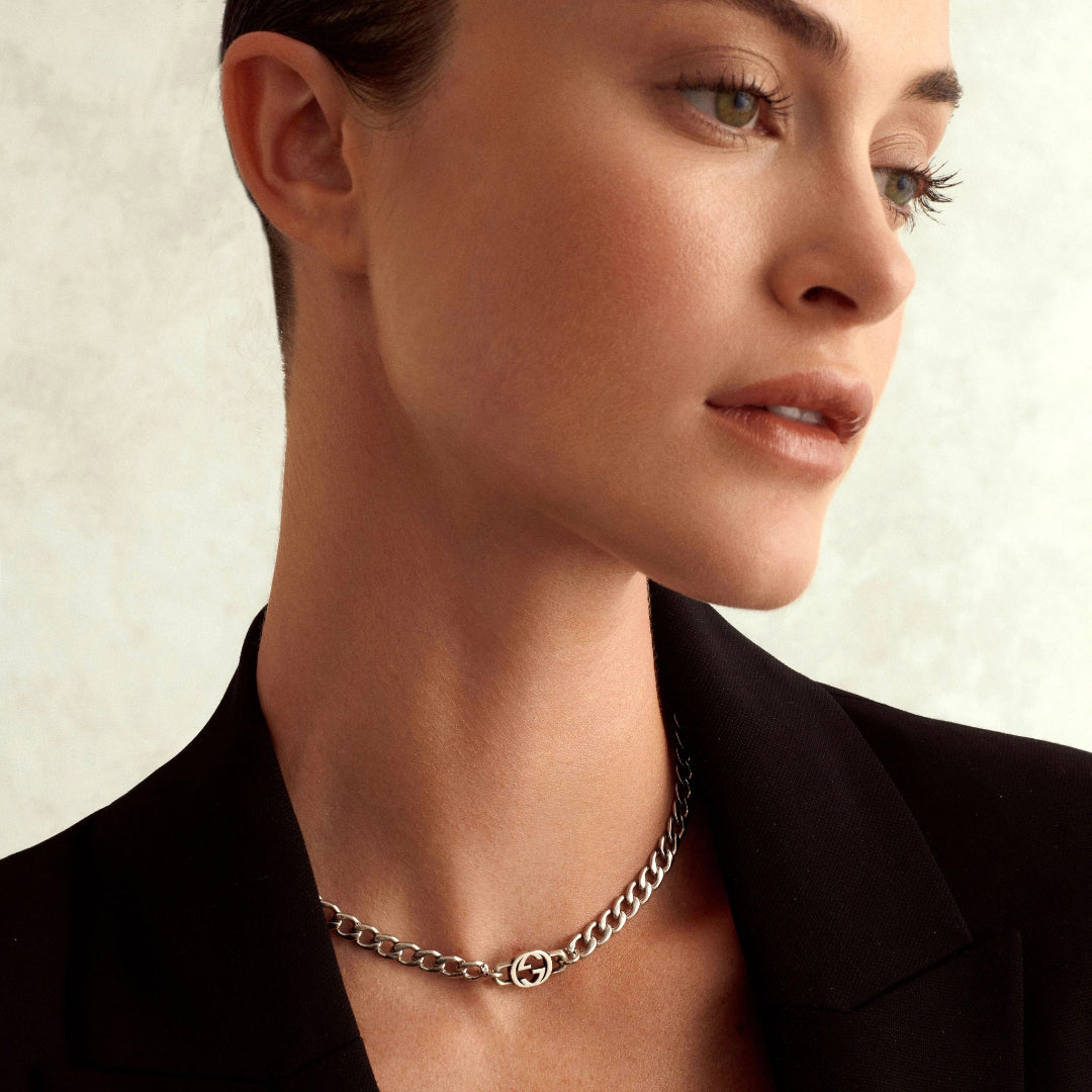 Small Sterling Silver Logo Choker