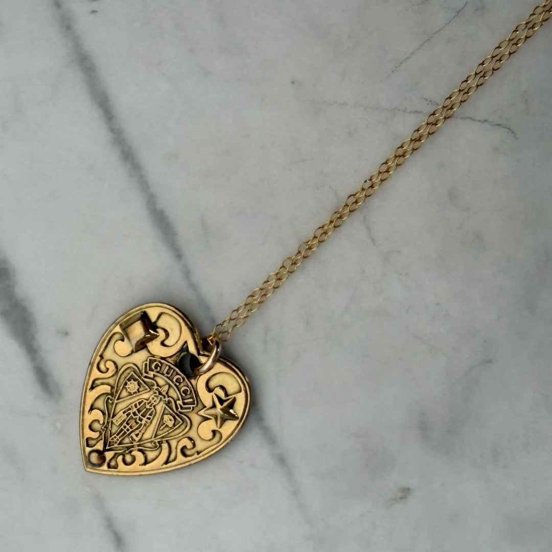 Gold Heart Logo Necklace