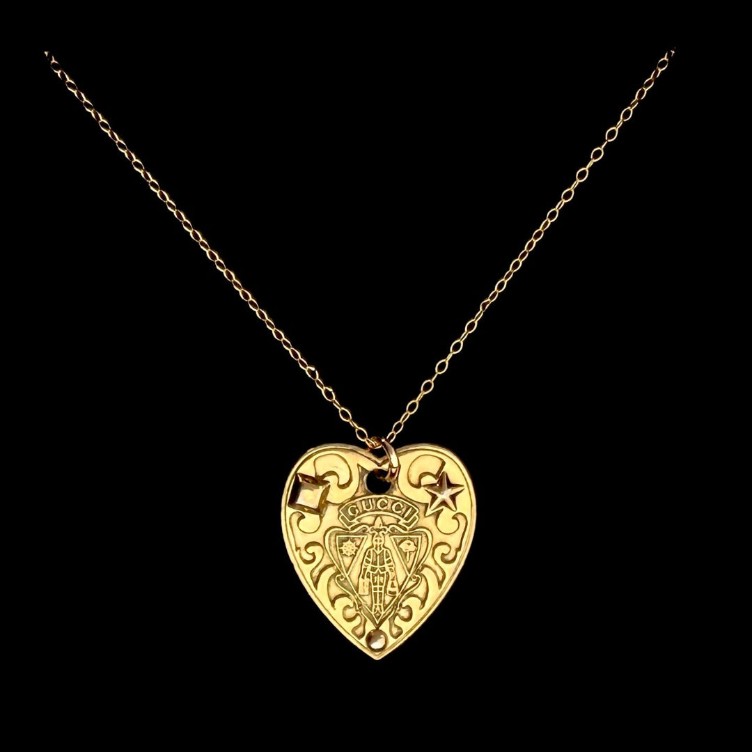 Gold Heart Logo Necklace