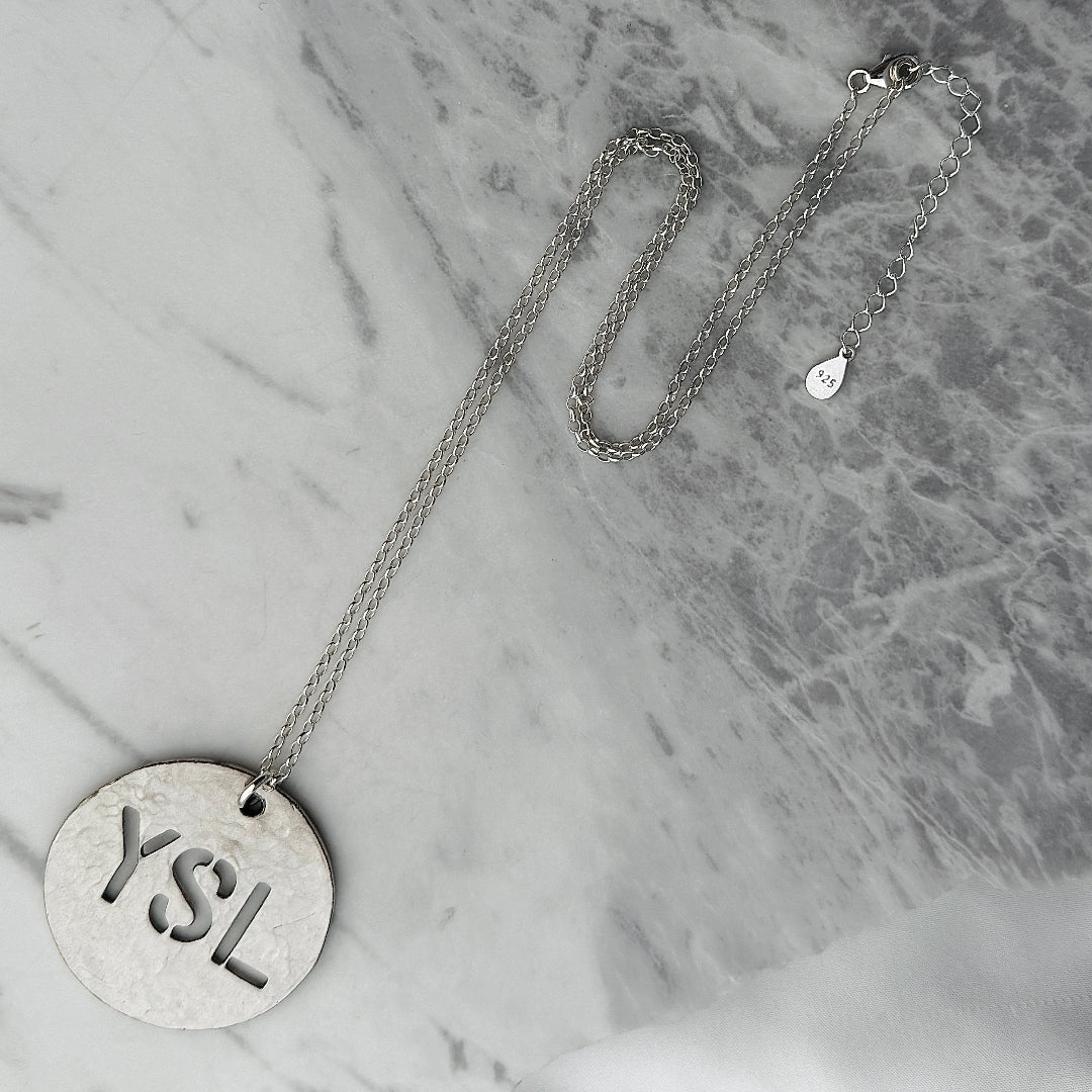 Statement Silver Logo Necklace