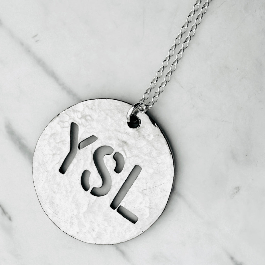 Statement Silver Logo Necklace