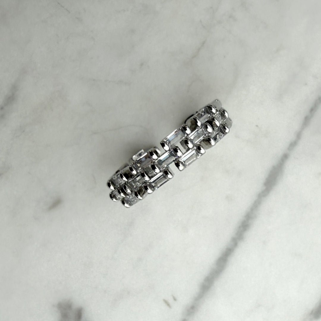 Silver Panther CZ Ring