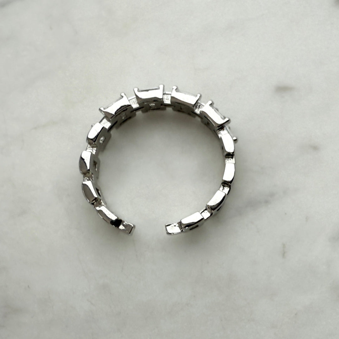 Silver Panther CZ Ring