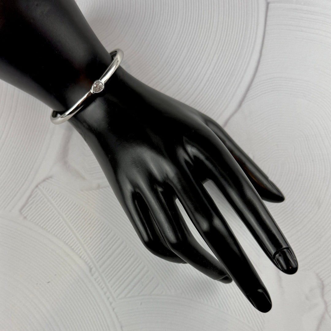 Silver CZ Cuff Bracelet