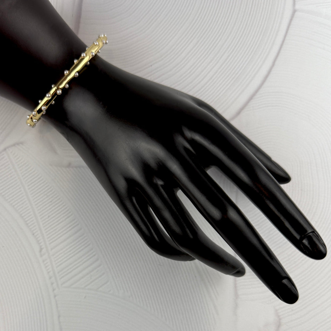 Pearl Dotted Cuff Bracelet