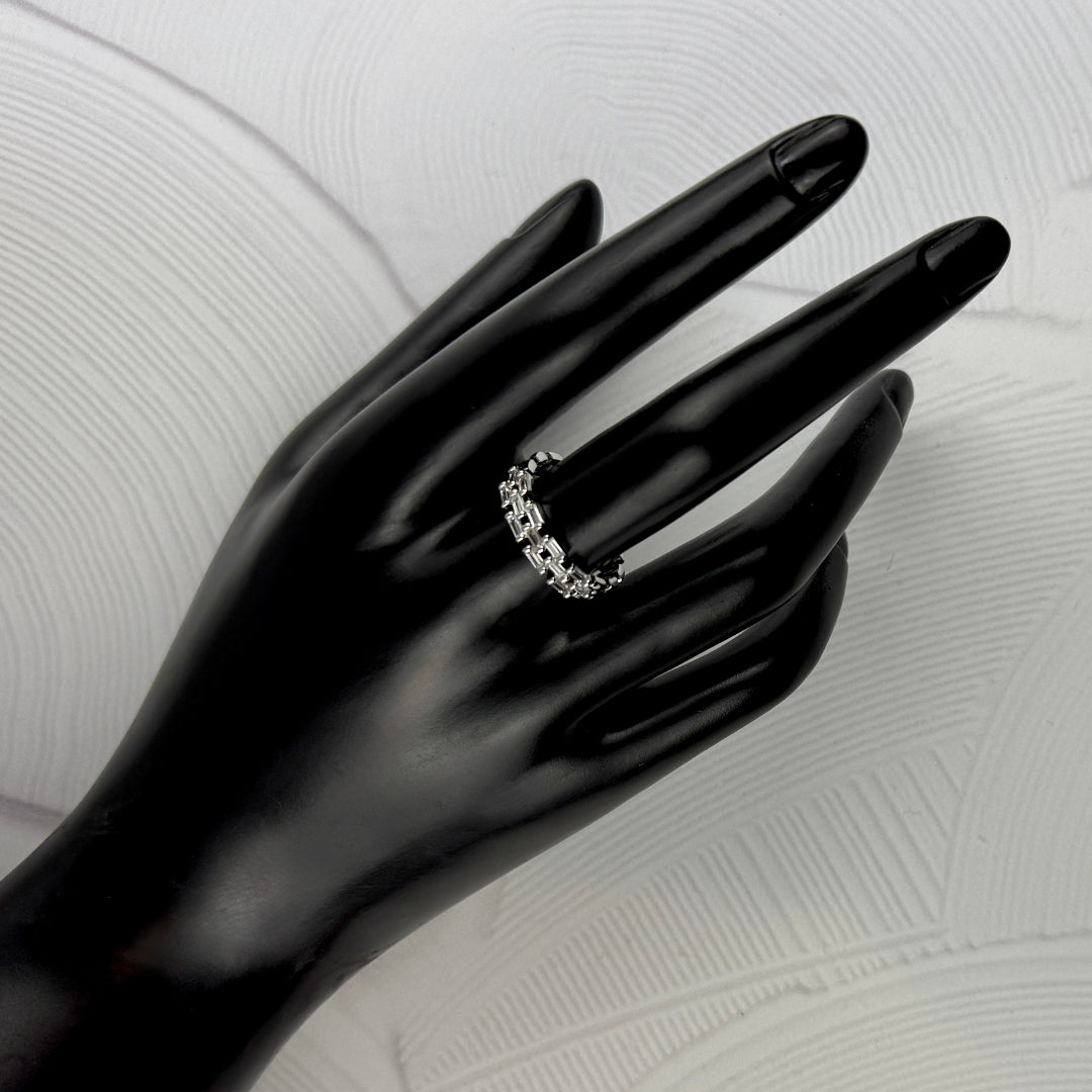 Silver Panther CZ Ring