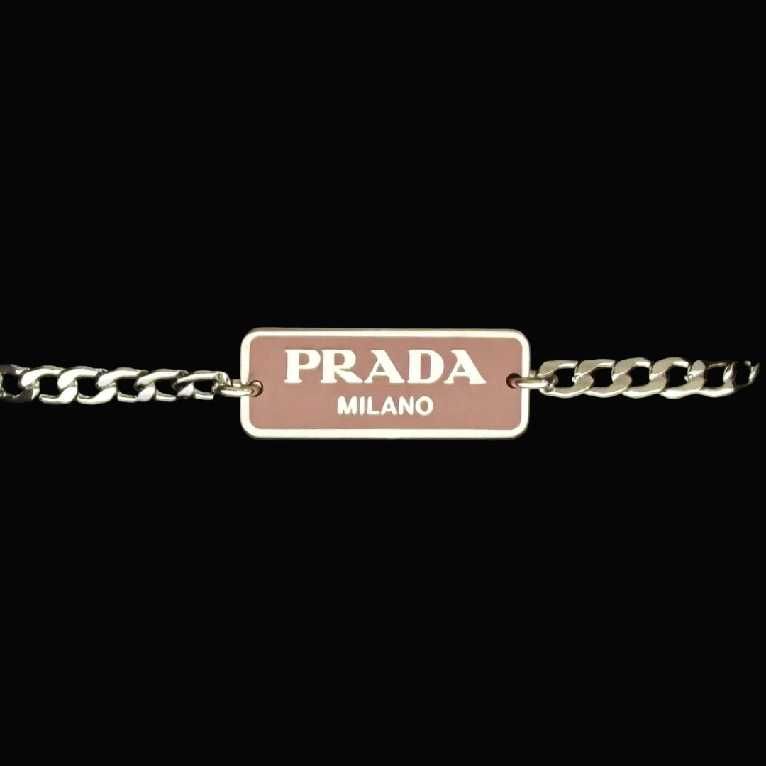 Small Pink & Silver Rectangular Bracelet