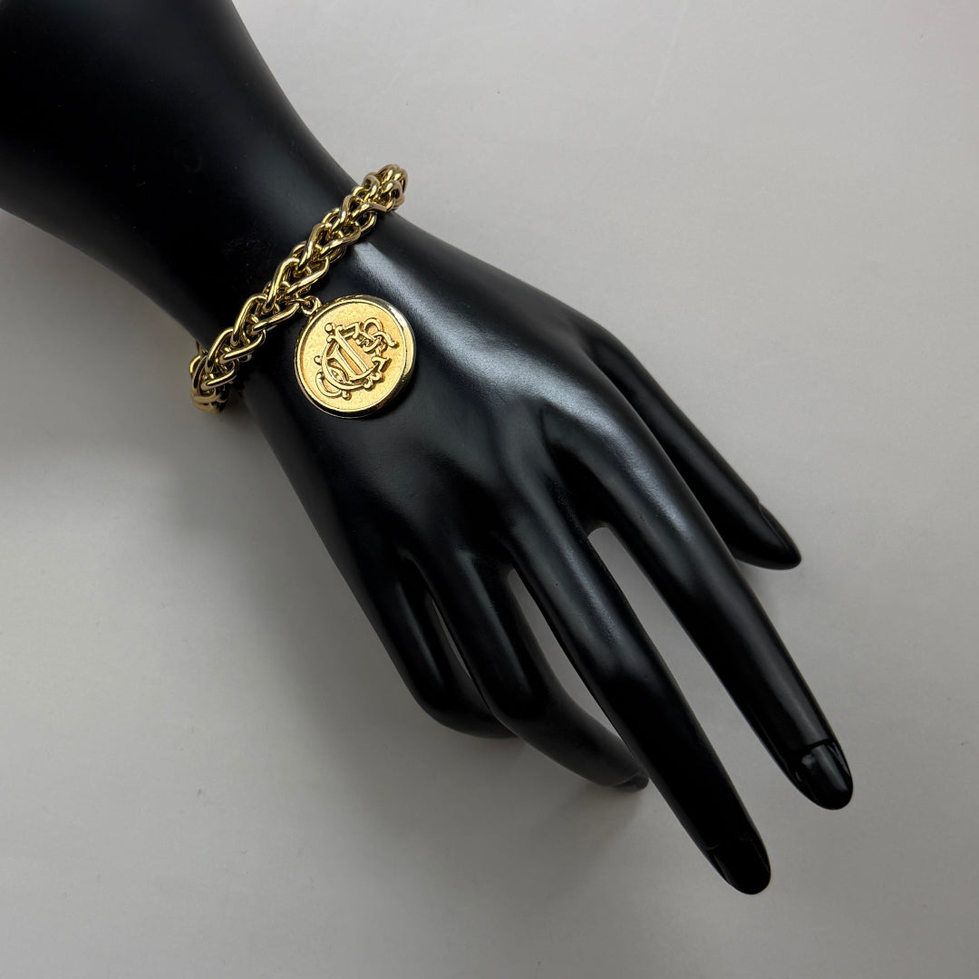 Gold Round Medallion Bracelet