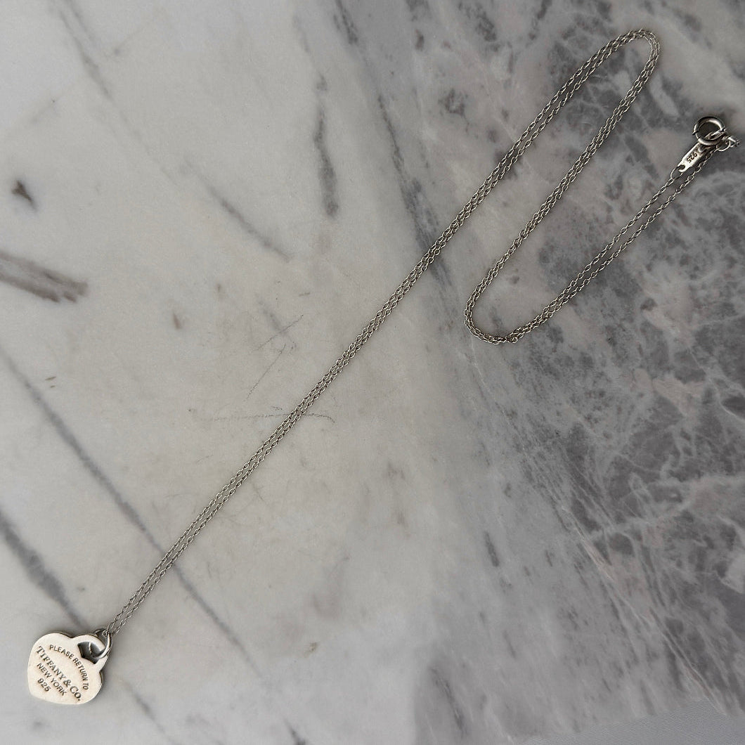 Medium Silver Heart Charm Necklace