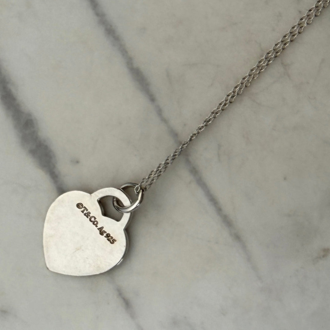 Medium Silver Heart Charm Necklace