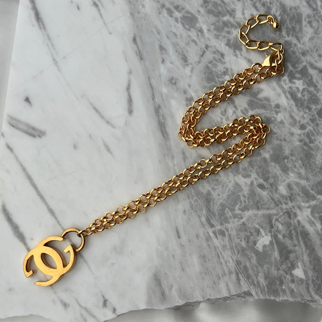 Large Gold Logo Necklace