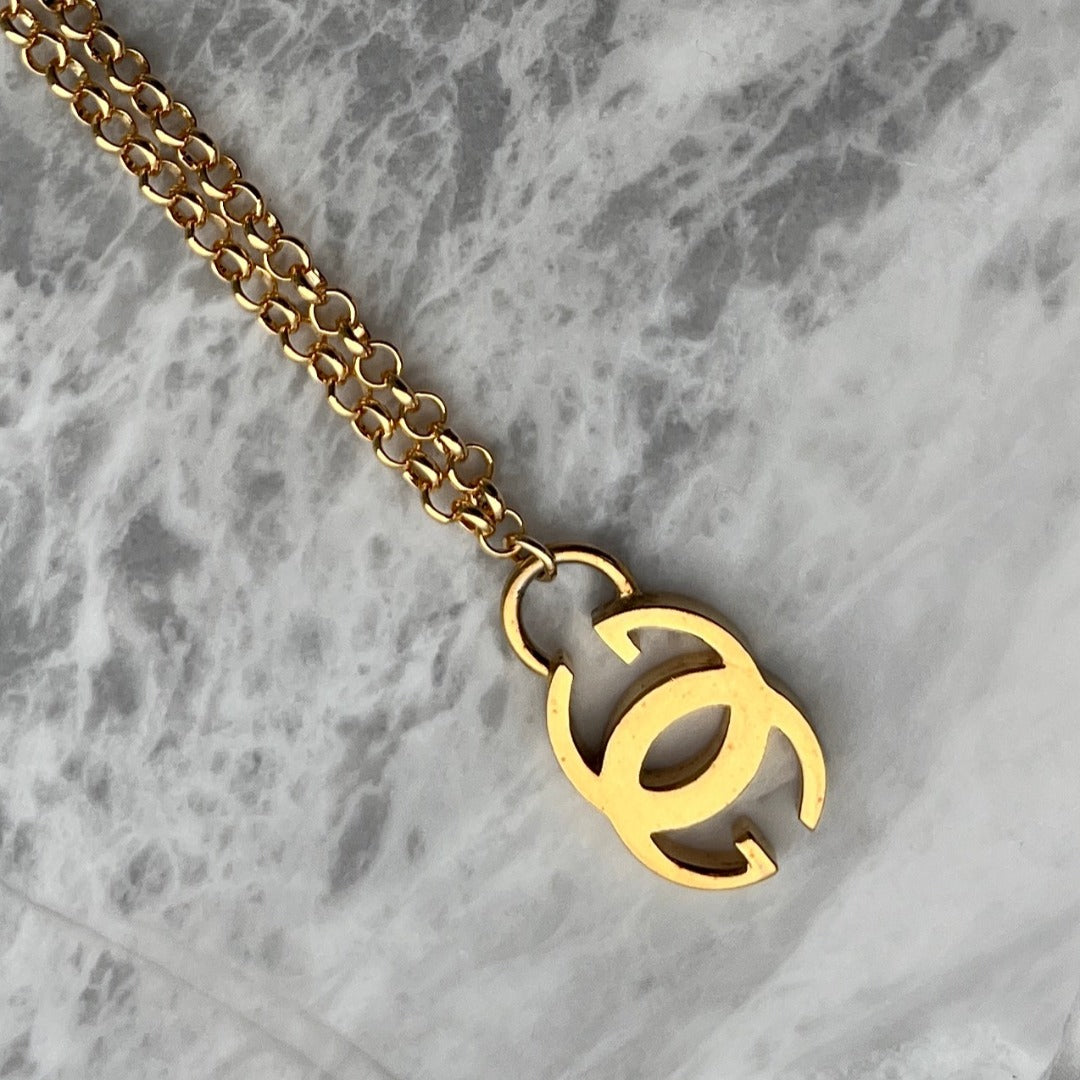 Large Gold Logo Necklace