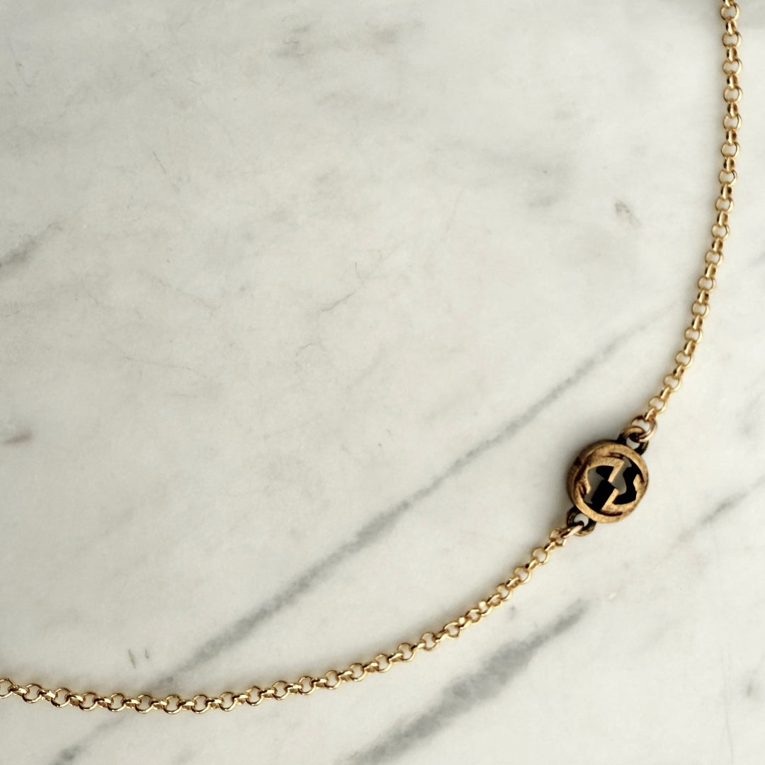 Small Gold Logo Necklace