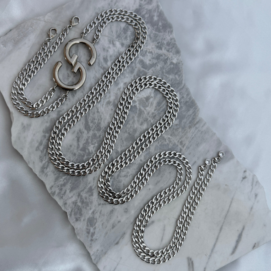 Silver Logo Belt
