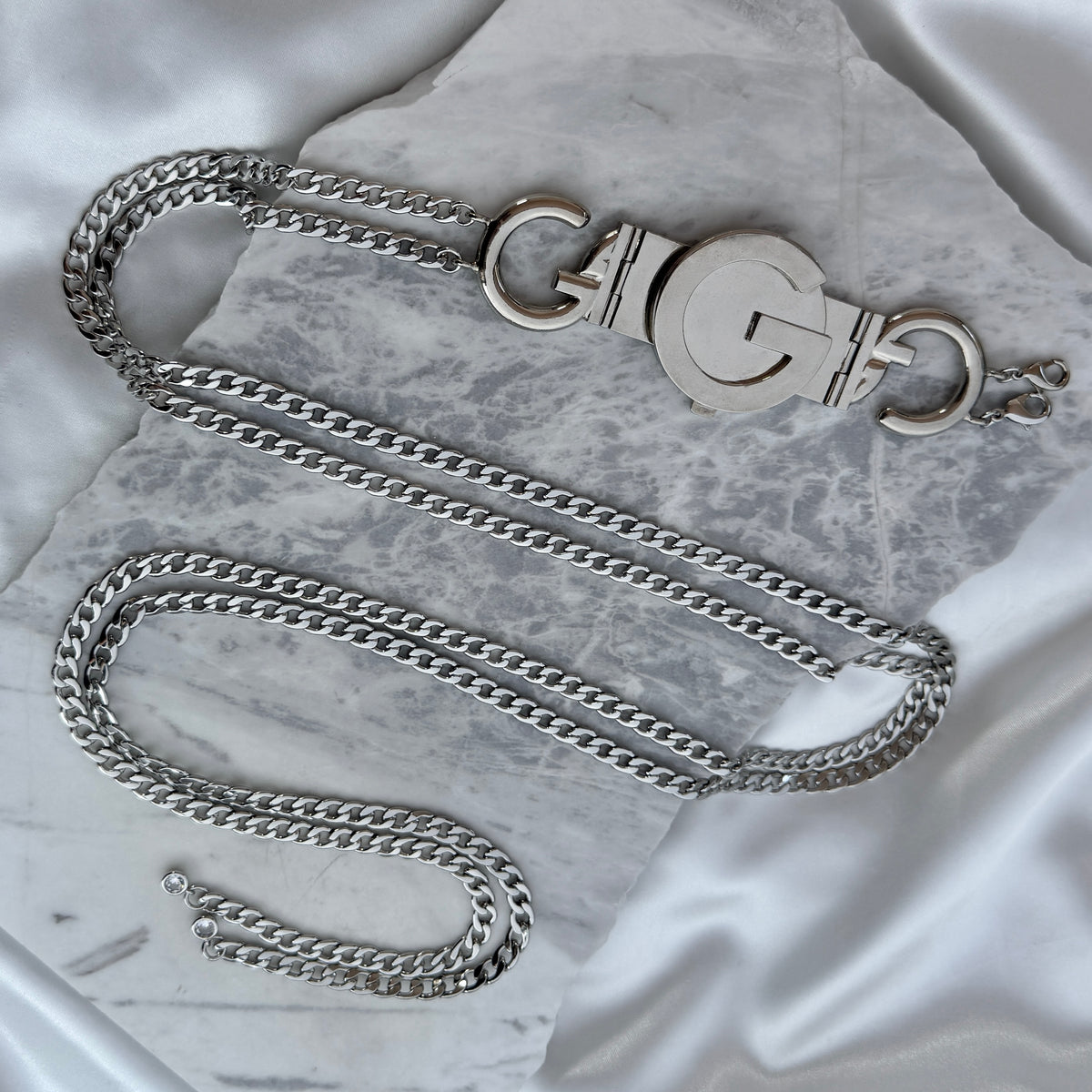 Statement Silver Logo Belt