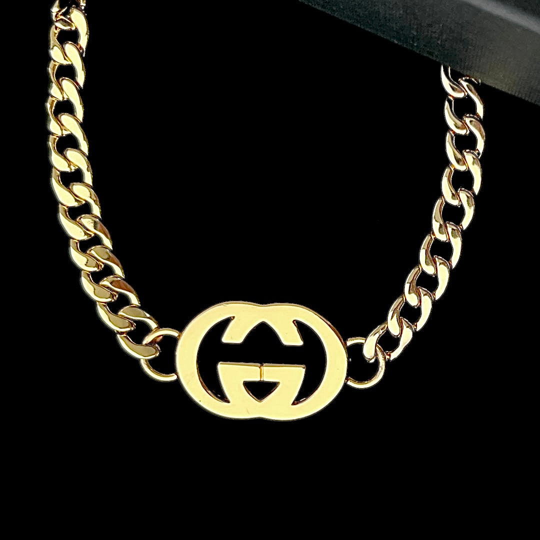 Statement Gold Logo Choker