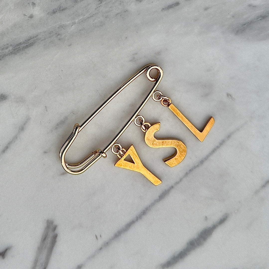 Gold Letter Brooch