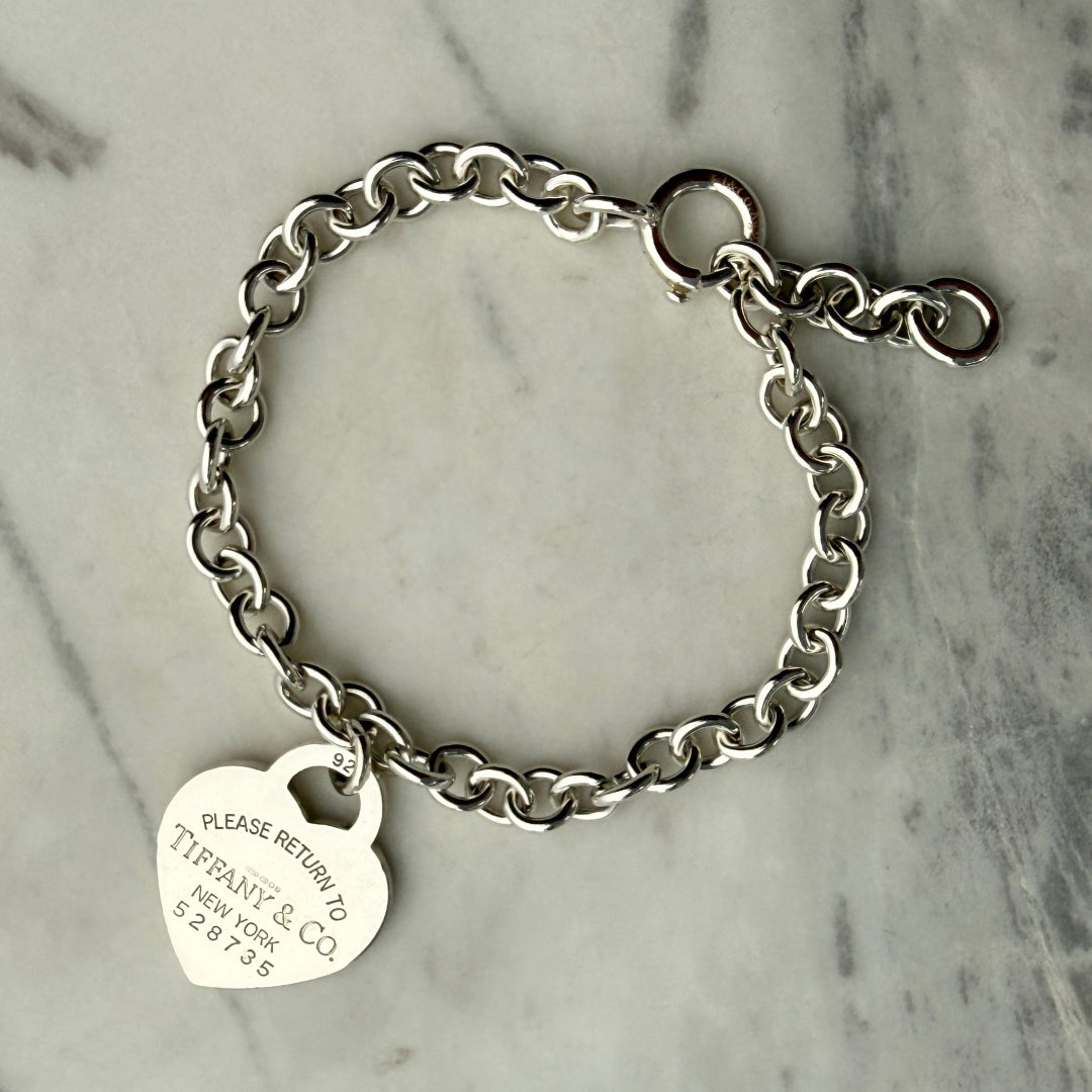 Large Silver Heart Bracelet