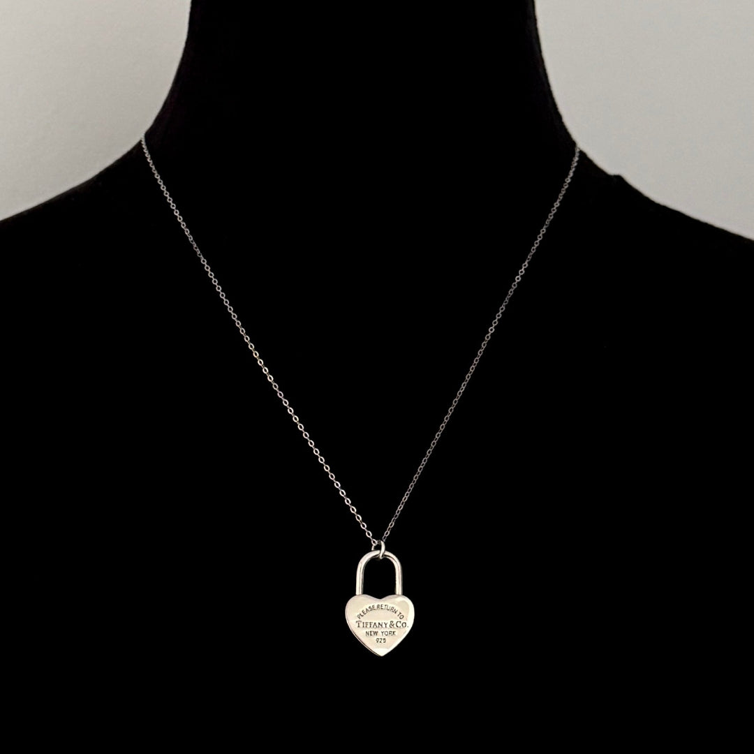 Silver Heart Lock Necklace