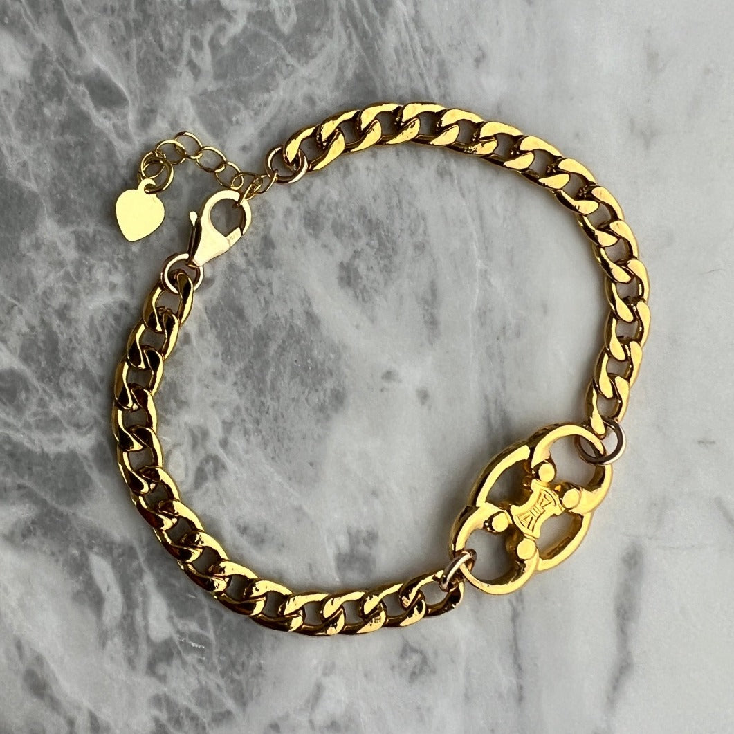 Triomphe Gold Logo Bracelet