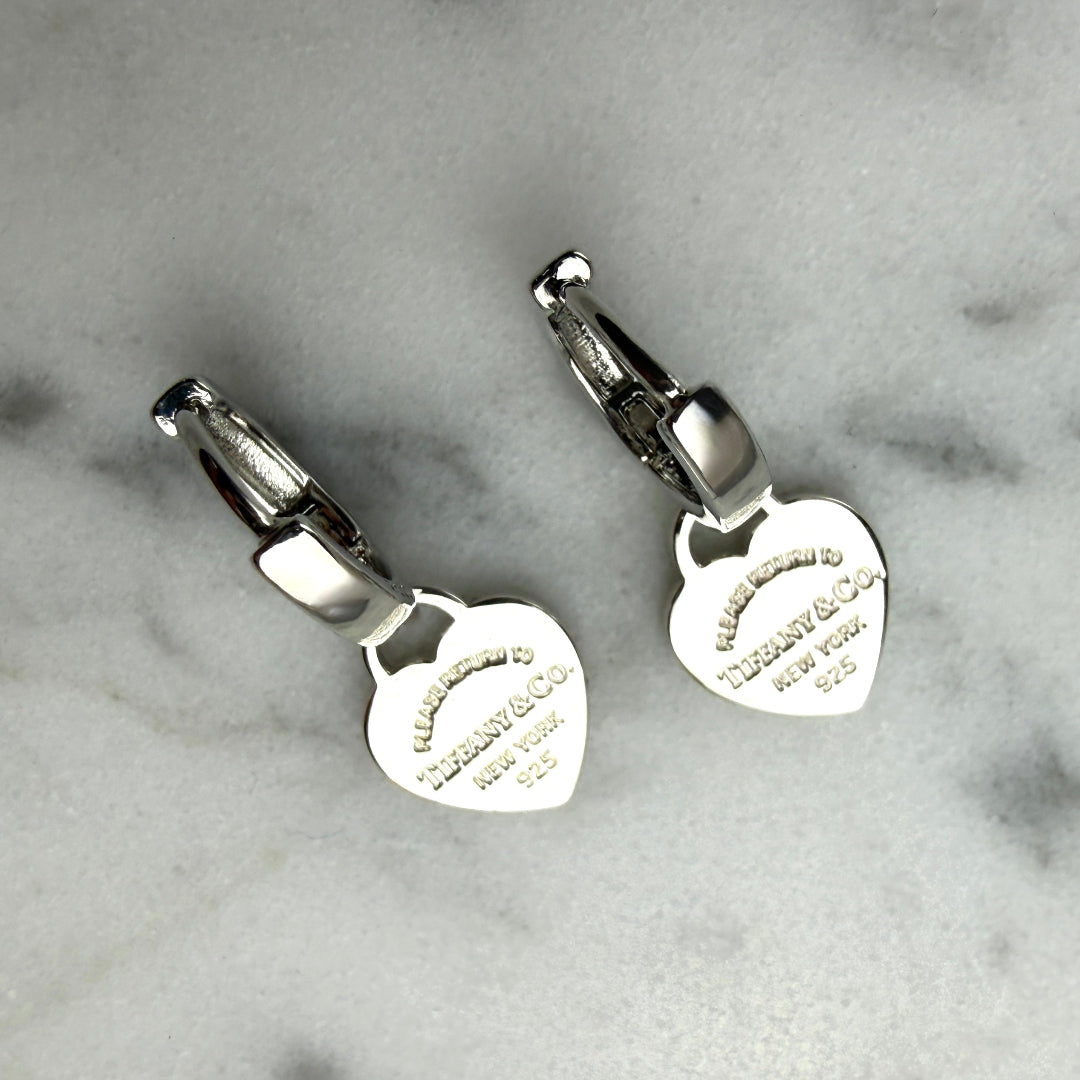 Mini Silver Heart Charm Earrings