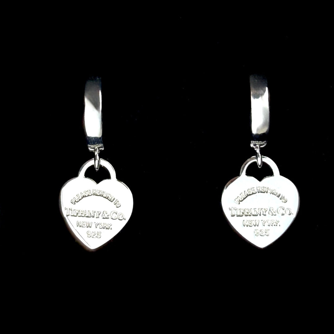 Mini Silver Heart Charm Earrings