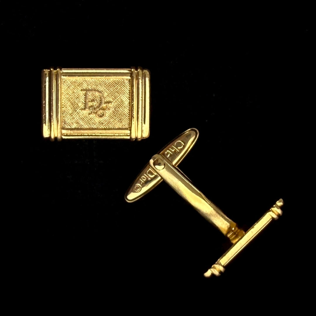 Rectangular Gold Logo Cufflinks