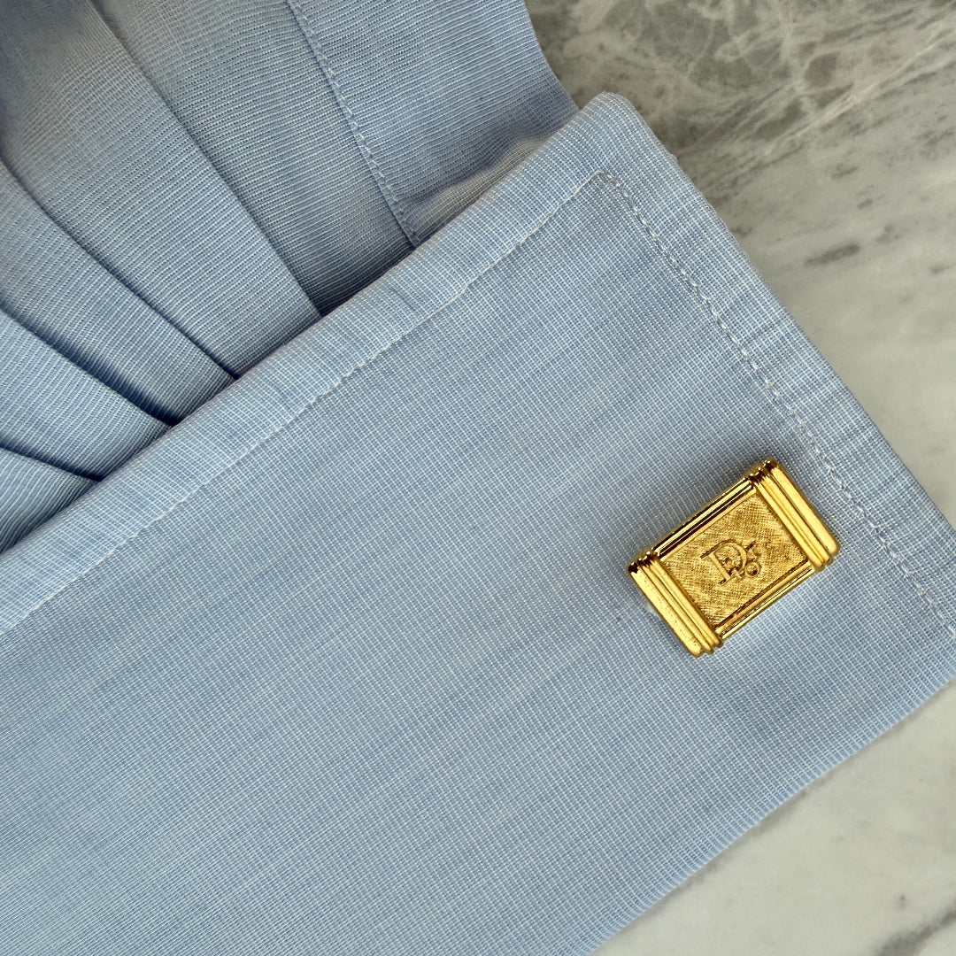 Rectangular Gold Logo Cufflinks