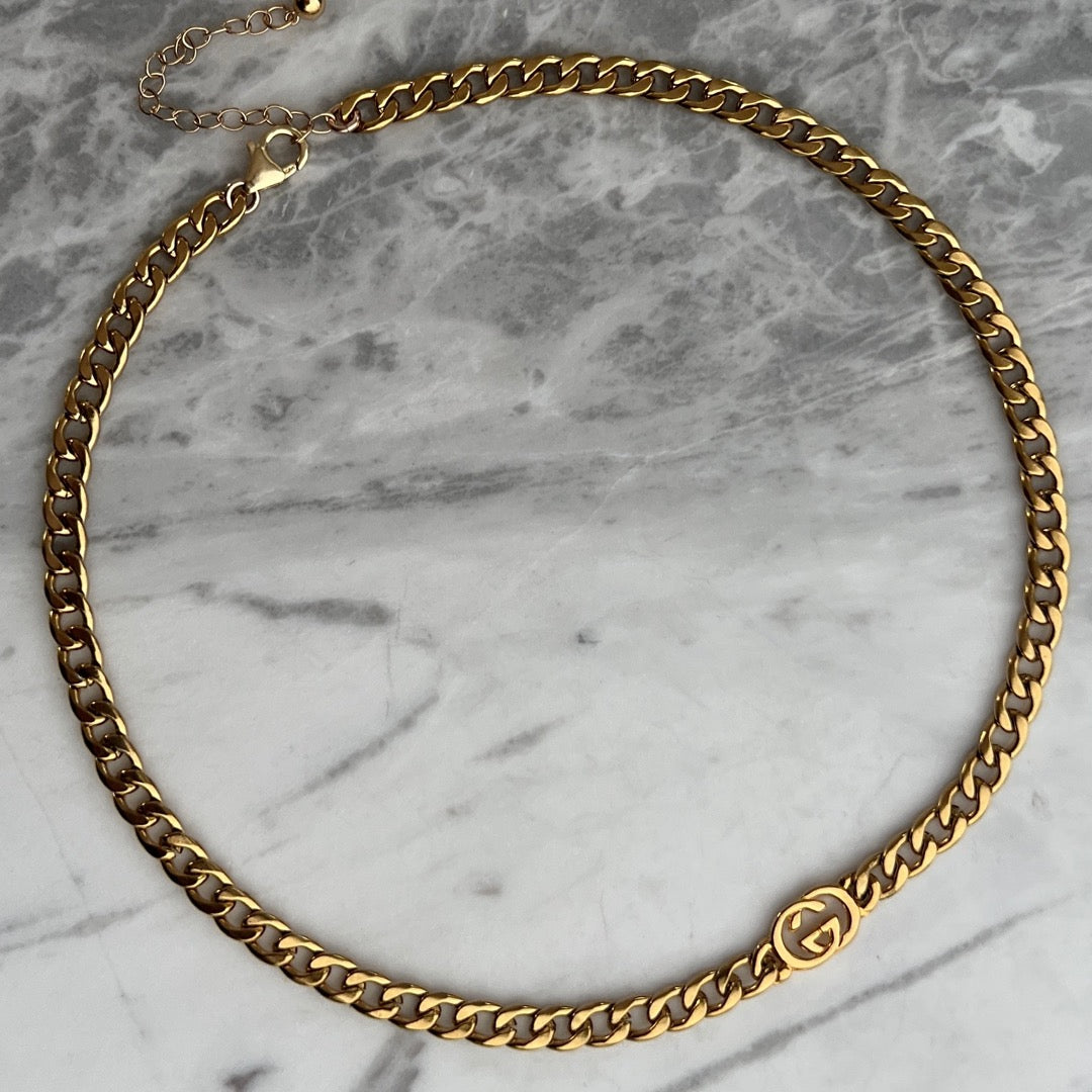 Small Gold Logo Cuban Choker