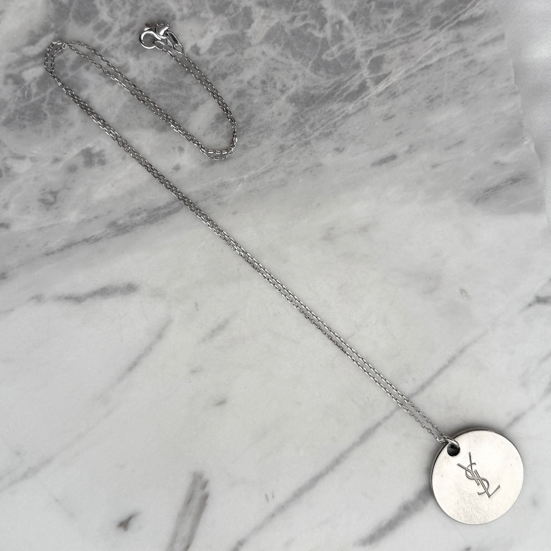 Silver Round Medallion Necklace