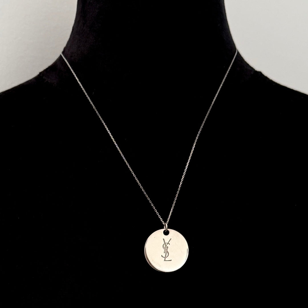 Silver Round Medallion Necklace
