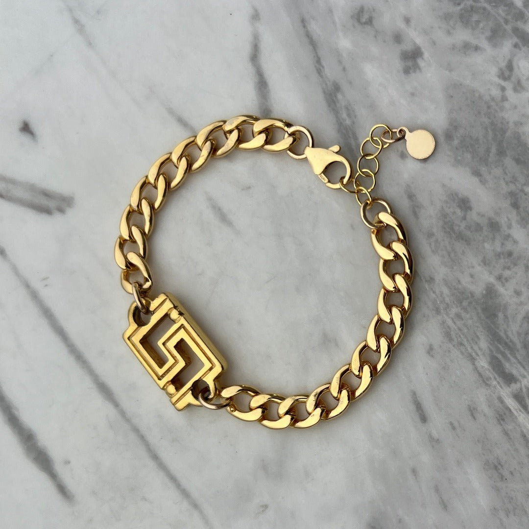 Gold Logo Cuban Bracelet